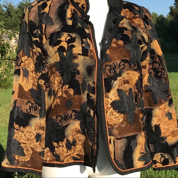 Coldwater Creek Reversible Tapestry Jacket - Picture 3 of 8